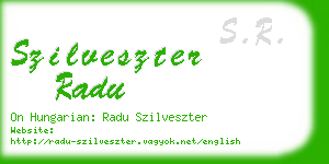 szilveszter radu business card